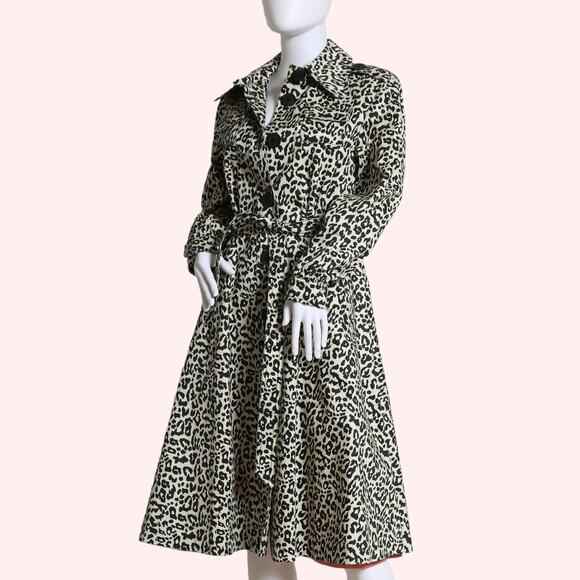 MANOUSH Cream Animal Print Trench Coat w/Tags